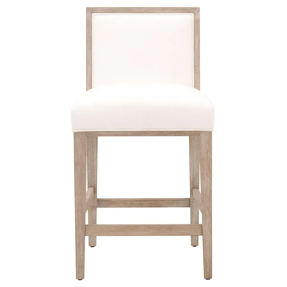 Sasha Counter Stool Set of 2 - White, Rubberwood