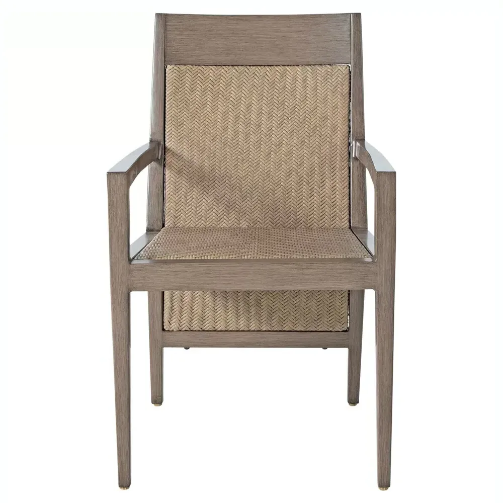 Savannah Outdoor Dining Arm Chair - White, Aluminum