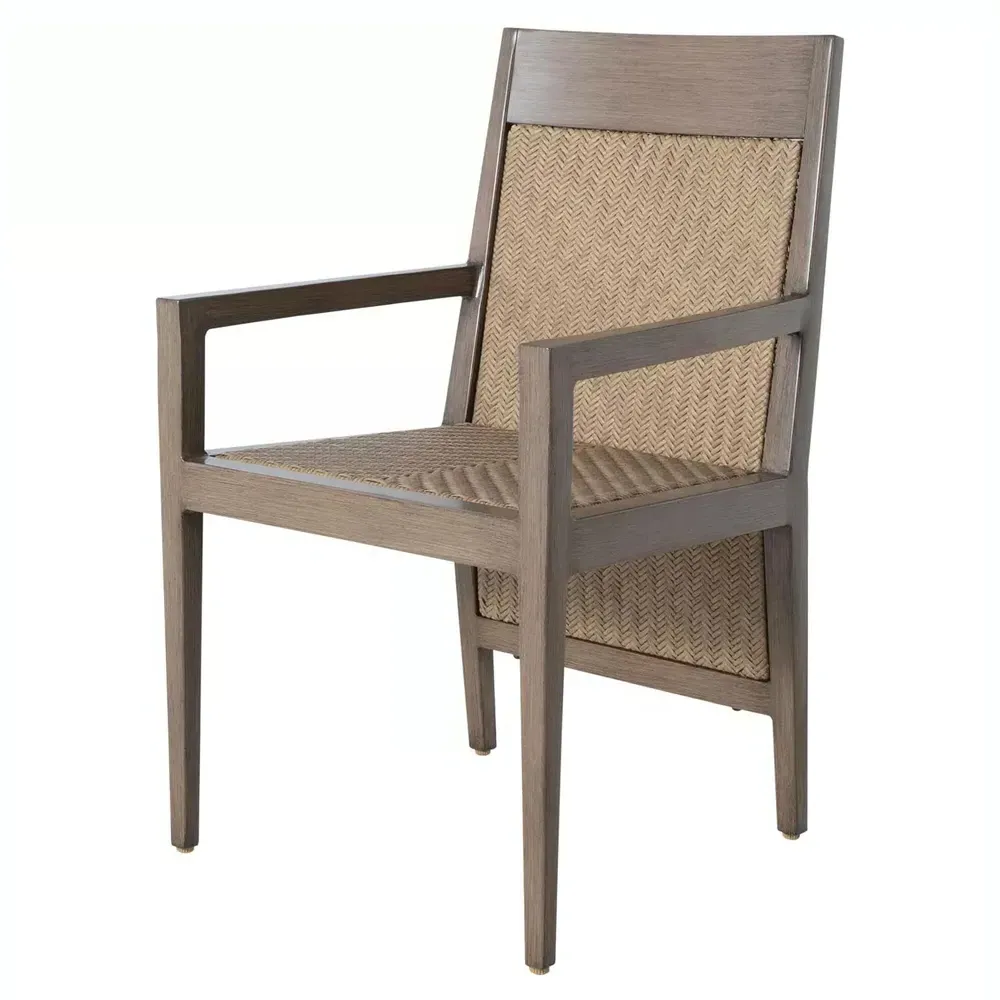 Savannah Outdoor Dining Arm Chair - White, Aluminum