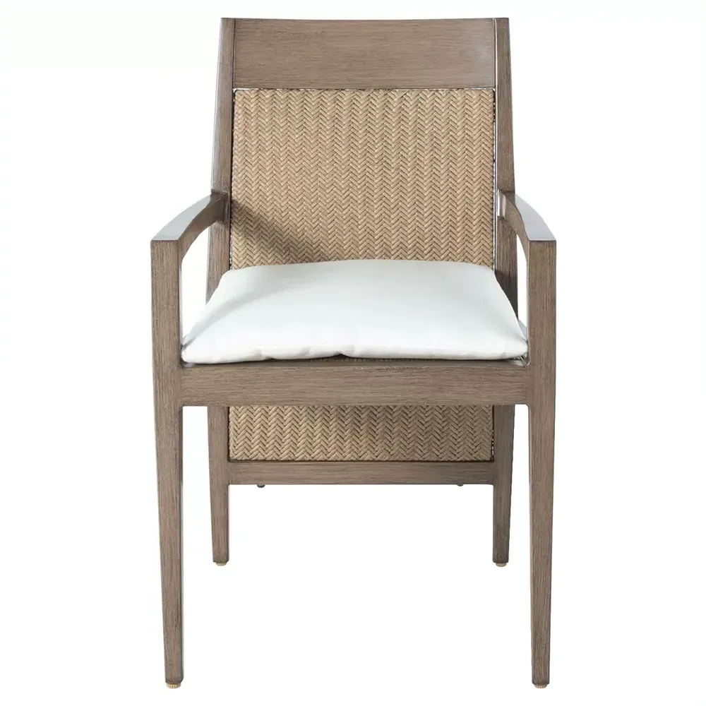 Savannah Outdoor Dining Arm Chair - White, Aluminum