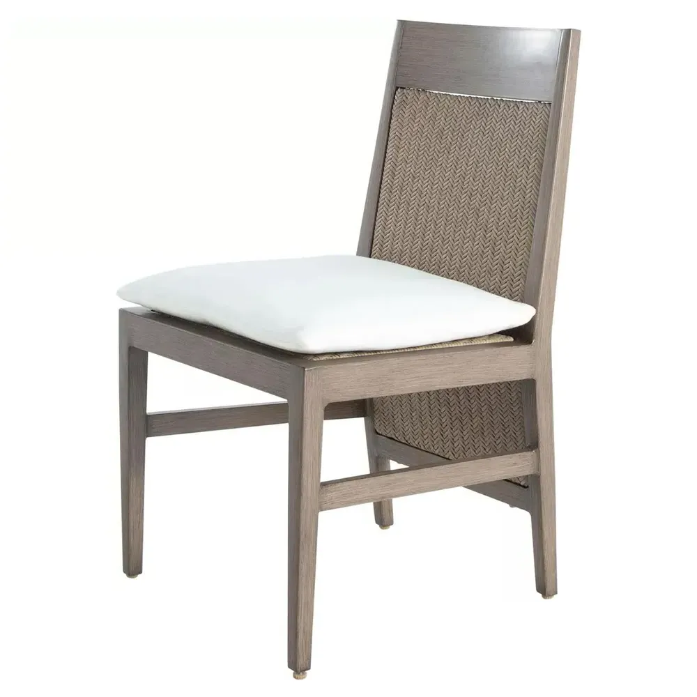 Savannah Outdoor Dining Side Chair - White, Aluminum