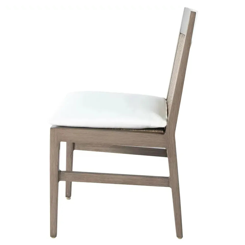 Savannah Outdoor Dining Side Chair - White, Aluminum