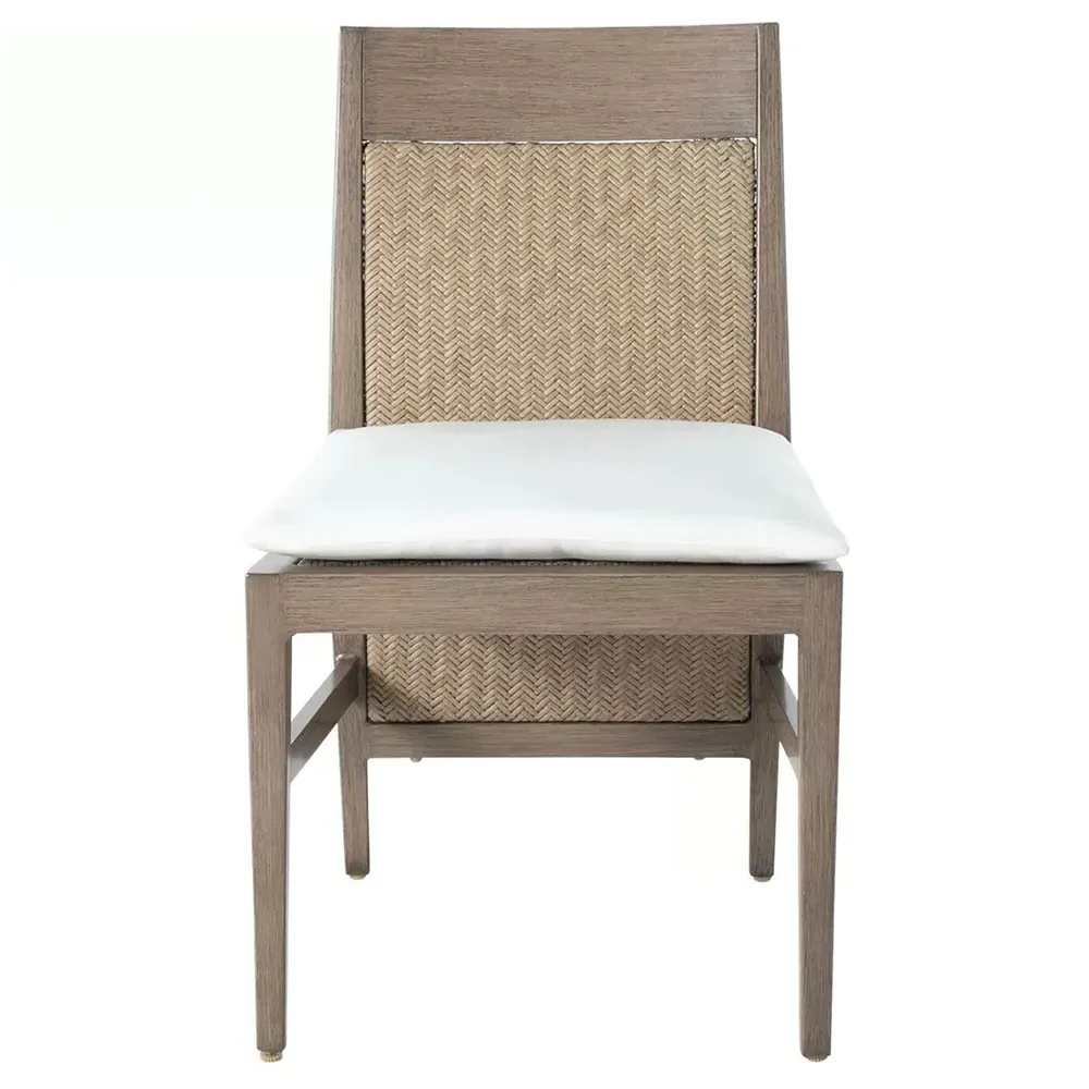 Savannah Outdoor Dining Side Chair - White, Aluminum