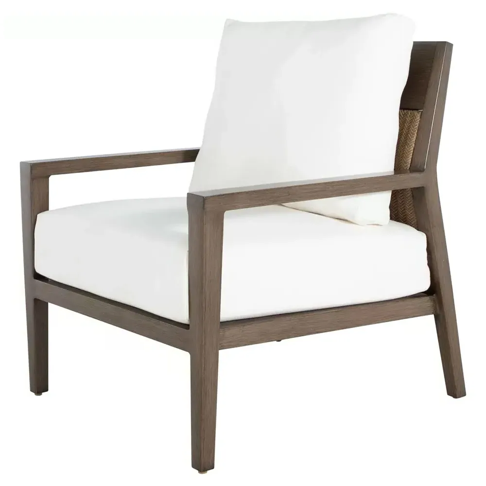 Savannah Outdoor Lounge Arm Chair - White, Aluminum