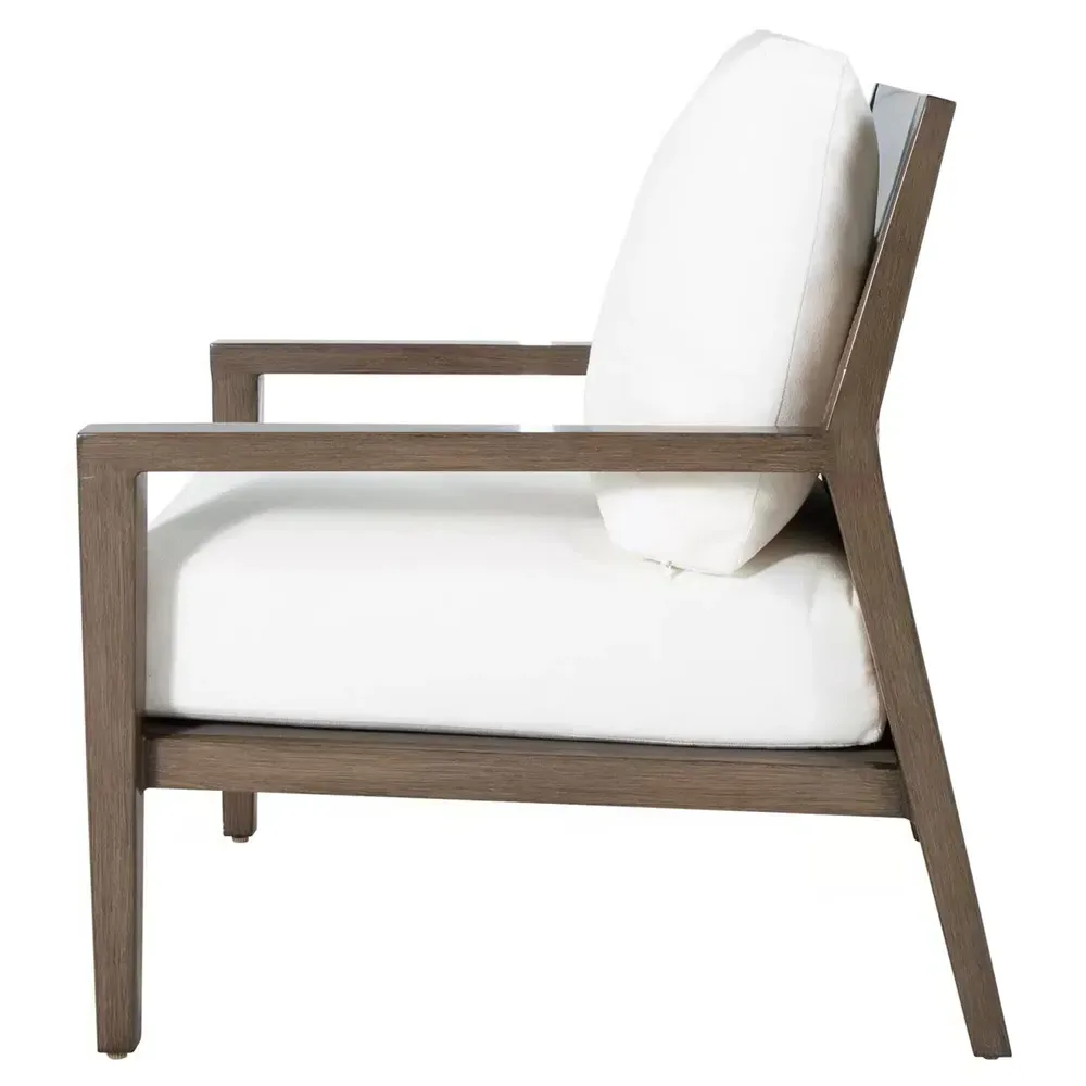Savannah Outdoor Lounge Arm Chair - White, Aluminum