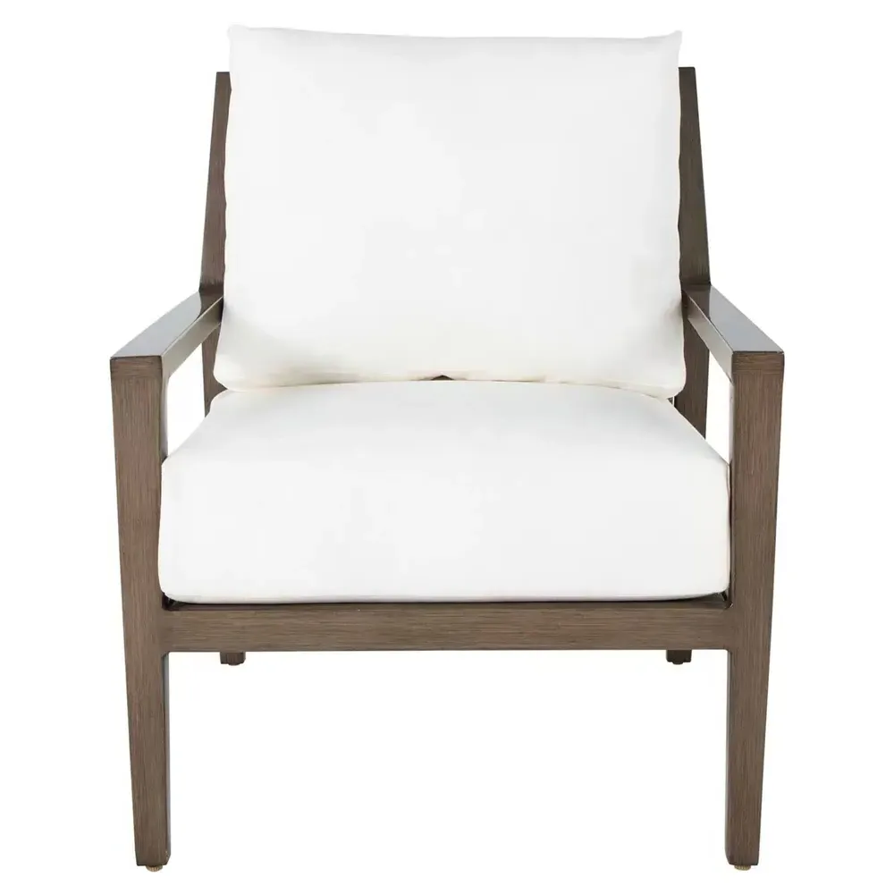 Savannah Outdoor Lounge Arm Chair - White, Aluminum