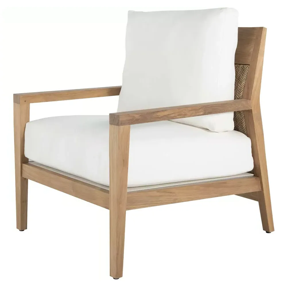 Savannah Outdoor Lounge Arm Chair - White, Teak