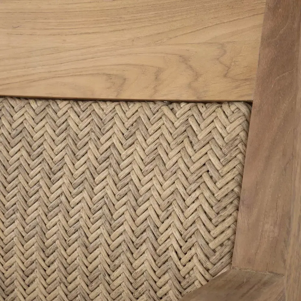 Savannah Outdoor Lounge Arm Chair - White, Teak