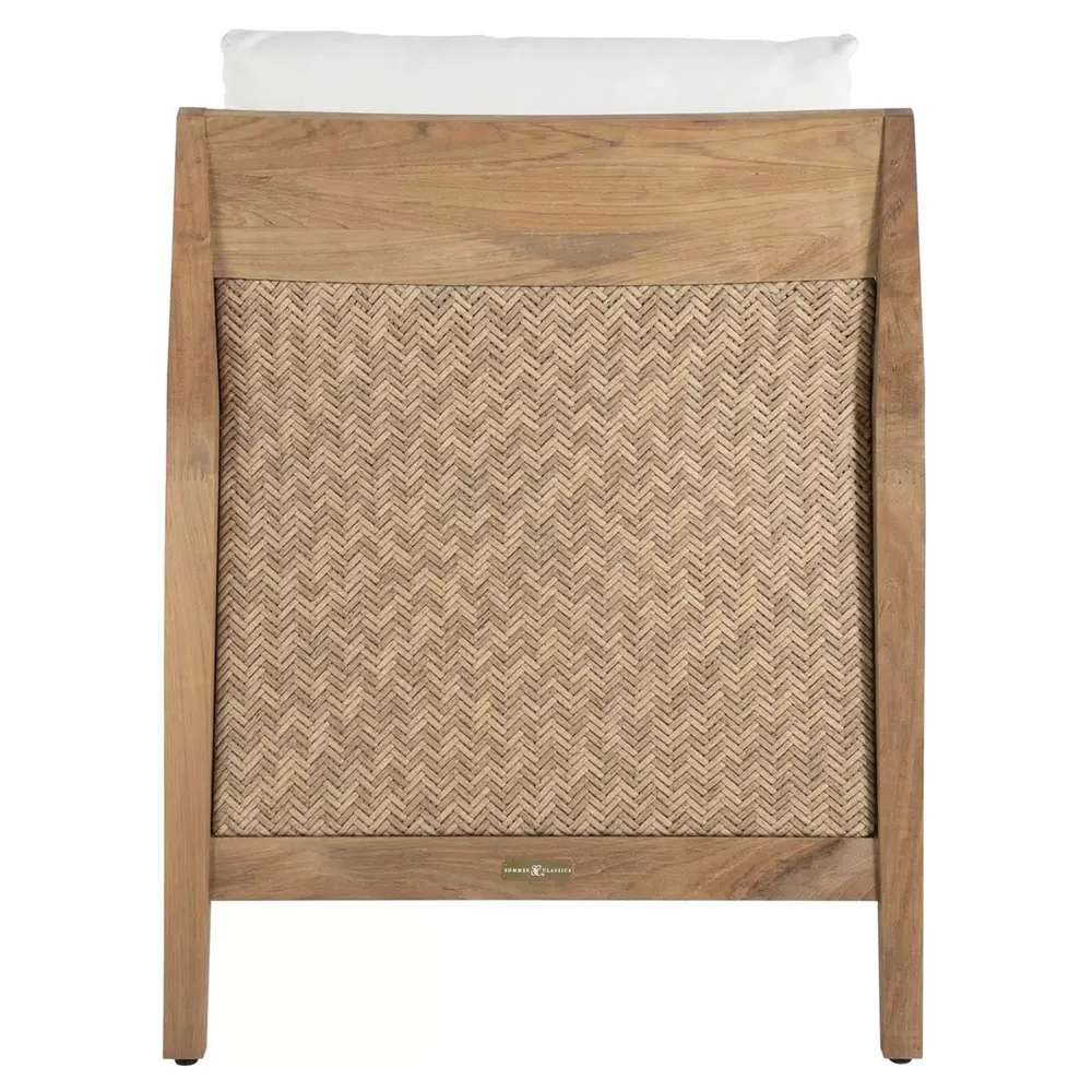 Savannah Outdoor Lounge Arm Chair - White, Teak