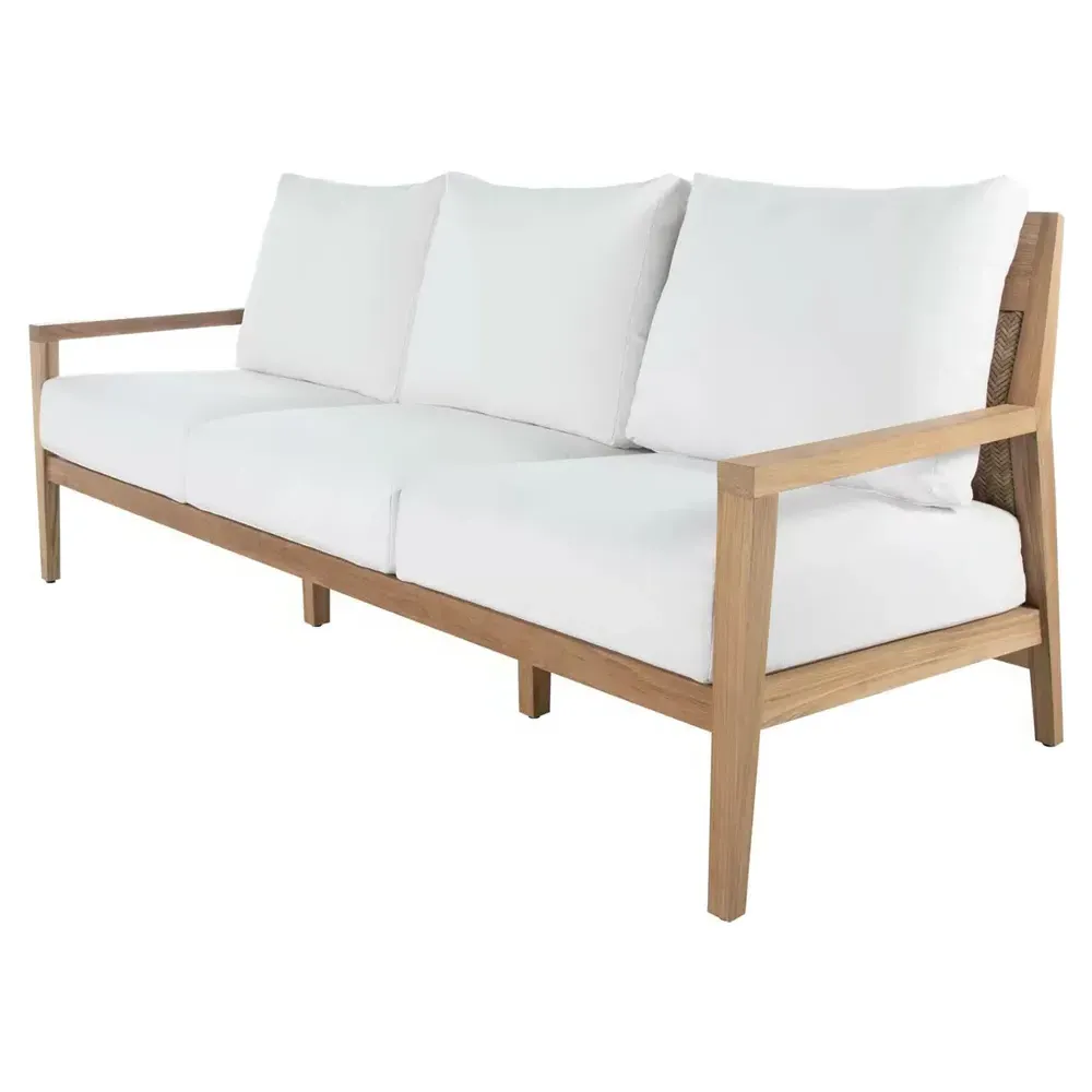 Savannah Outdoor Sofa - White, Teak