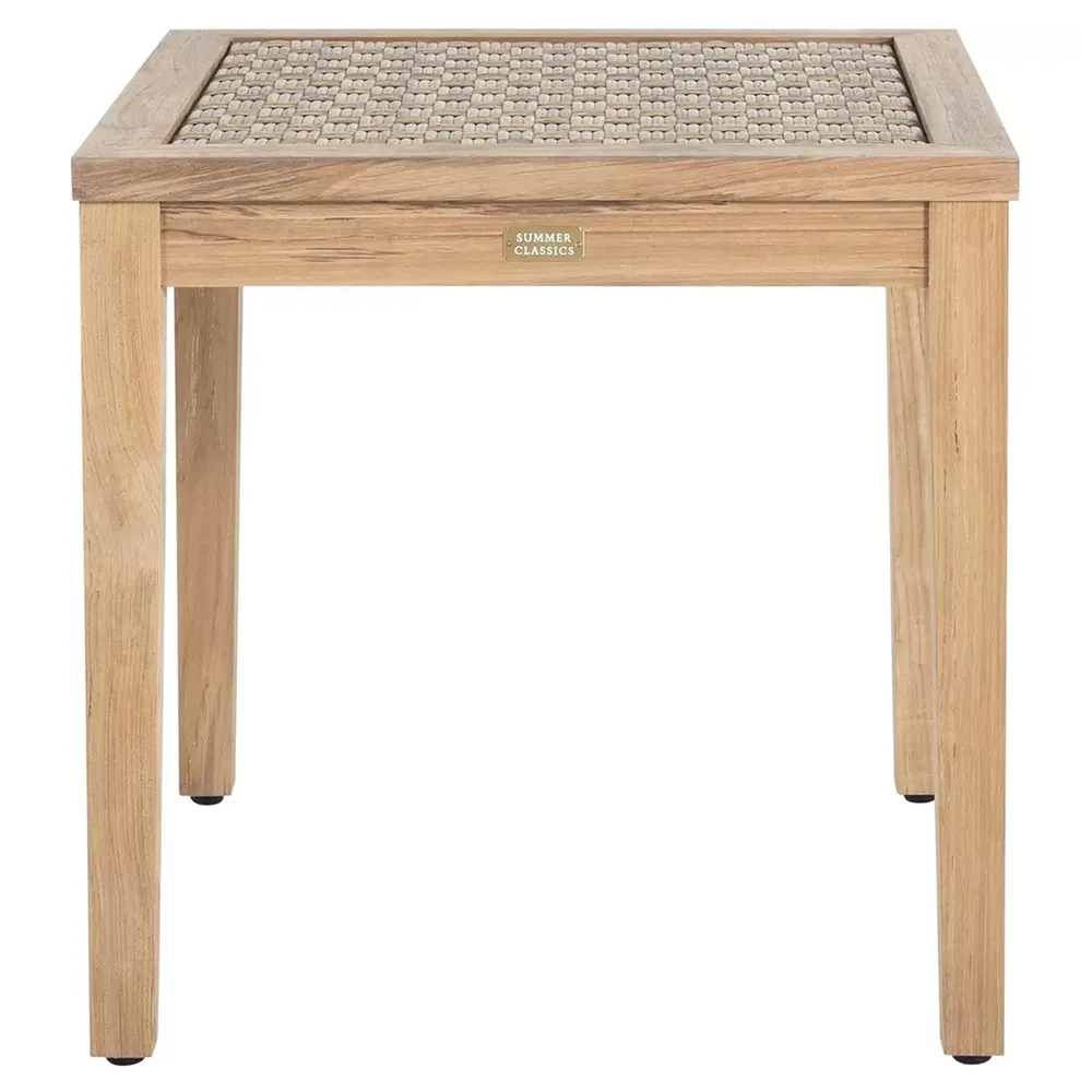 Savannah Square Outdoor End Table - Brown, Teak