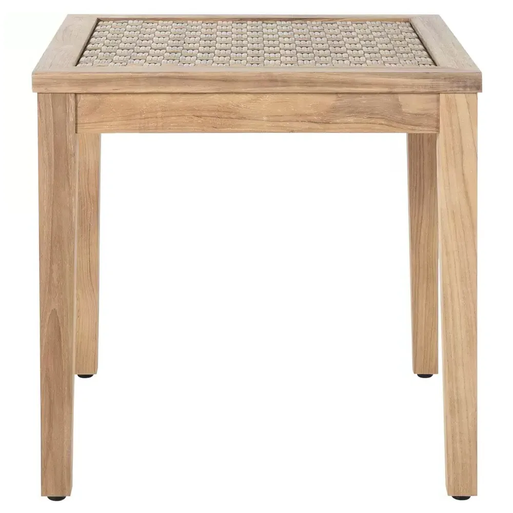 Savannah Square Outdoor End Table - Brown, Teak image