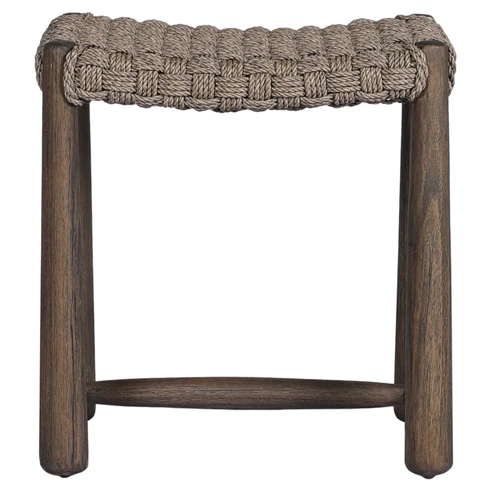 Savio Outdoor Accent Stool - Dark Textured, Teak image