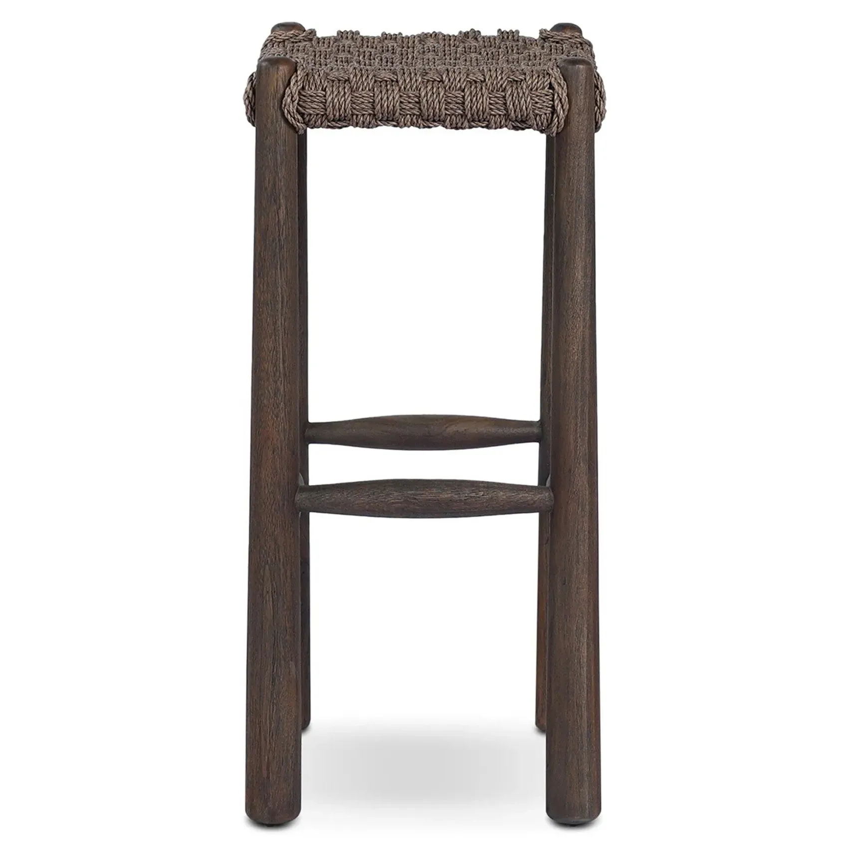 Savio Outdoor Bar Stool - Dark Textured, Teak