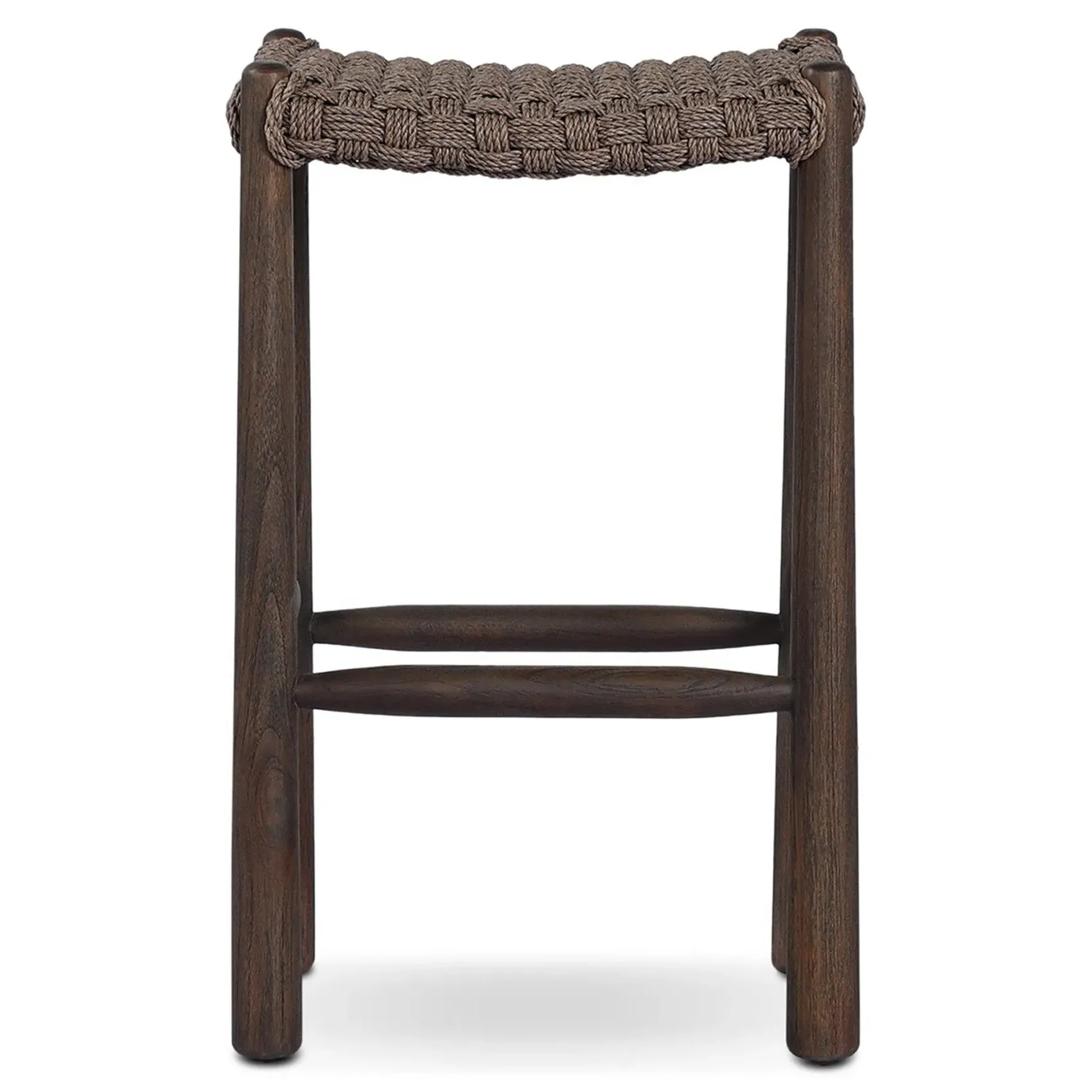 Savio Outdoor Bar Stool - Dark Textured, Teak
