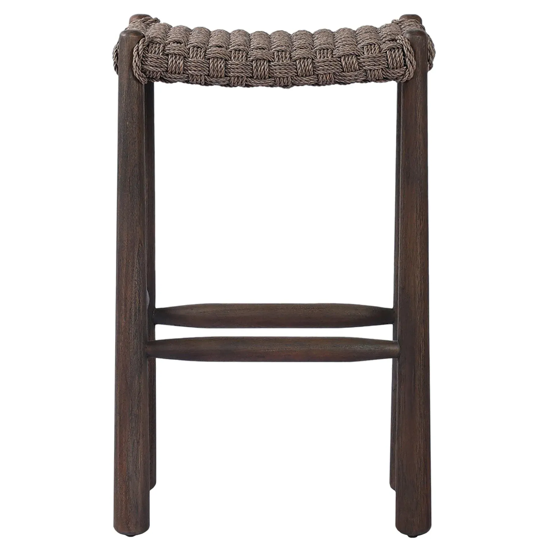 Savio Outdoor Bar Stool - Dark Textured, Teak