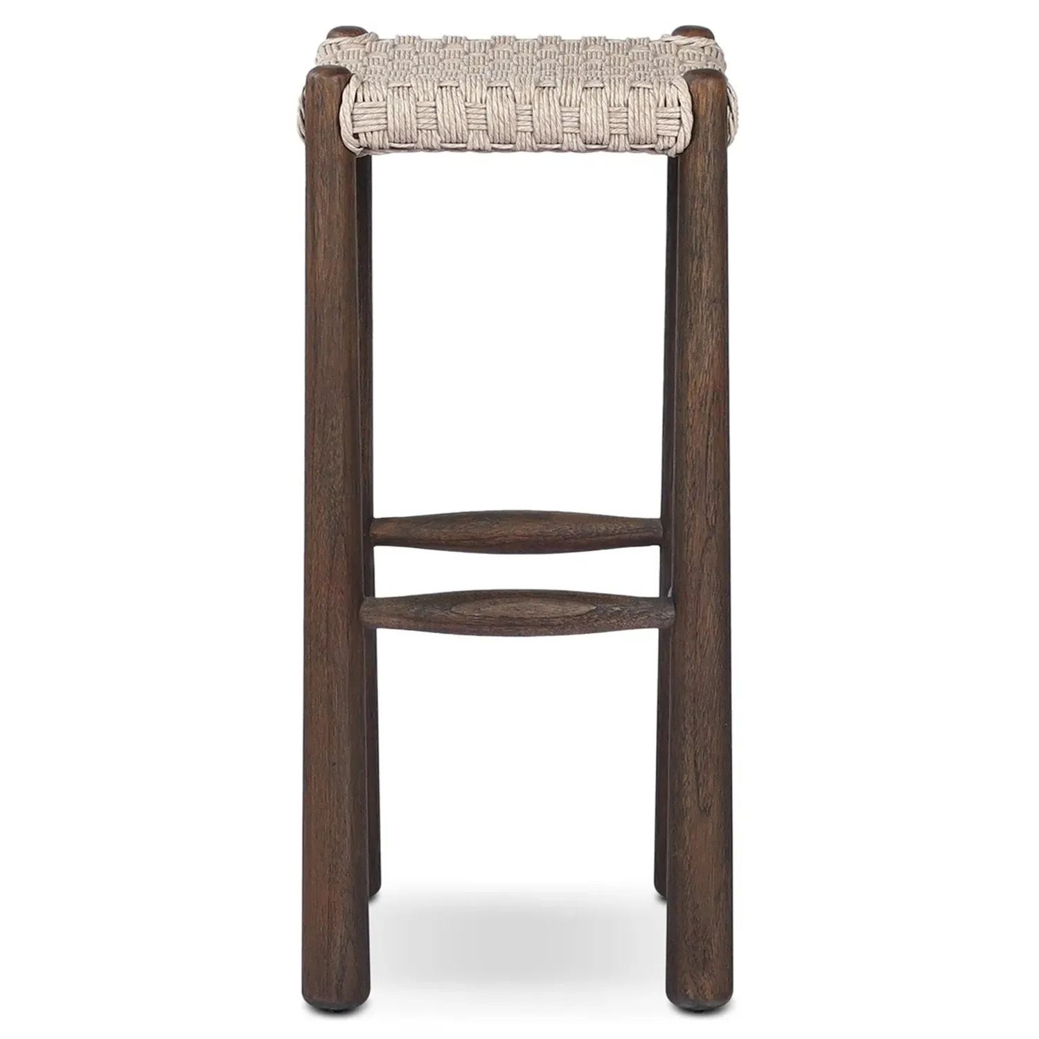 Savio Outdoor Bar Stool - White, Teak