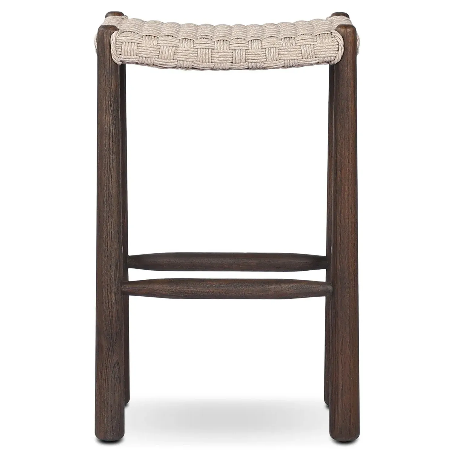Savio Outdoor Bar Stool - White, Teak