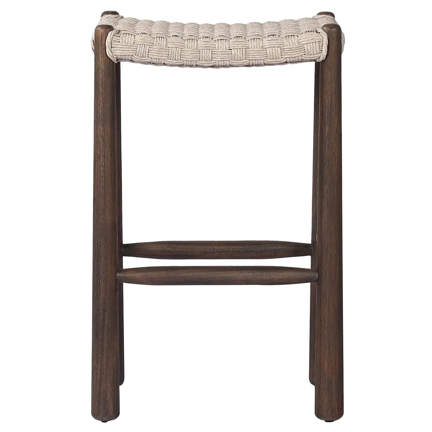 Savio Outdoor Bar Stool - White, Teak