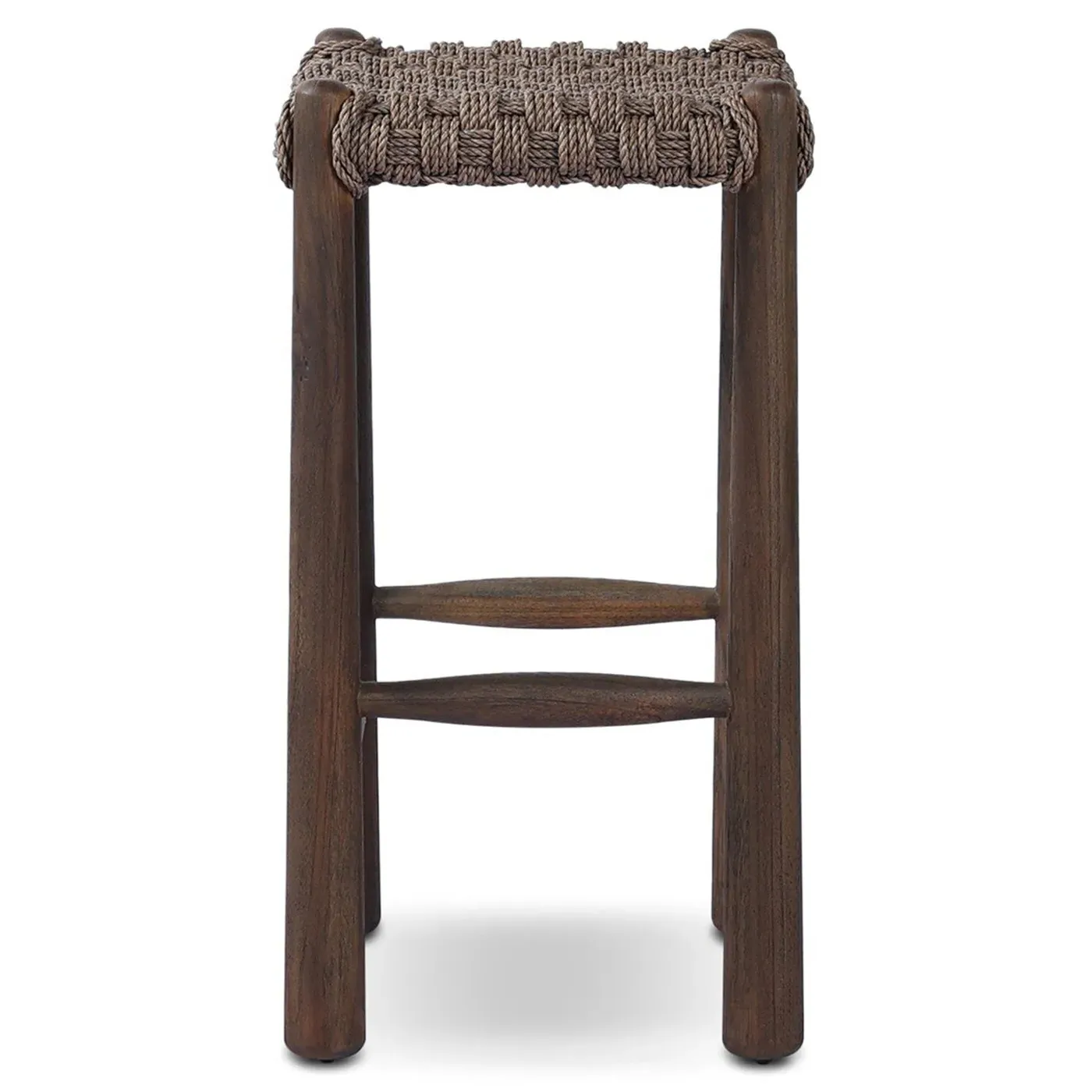 Savio Outdoor Counter Stool - Dark Textured, Teak