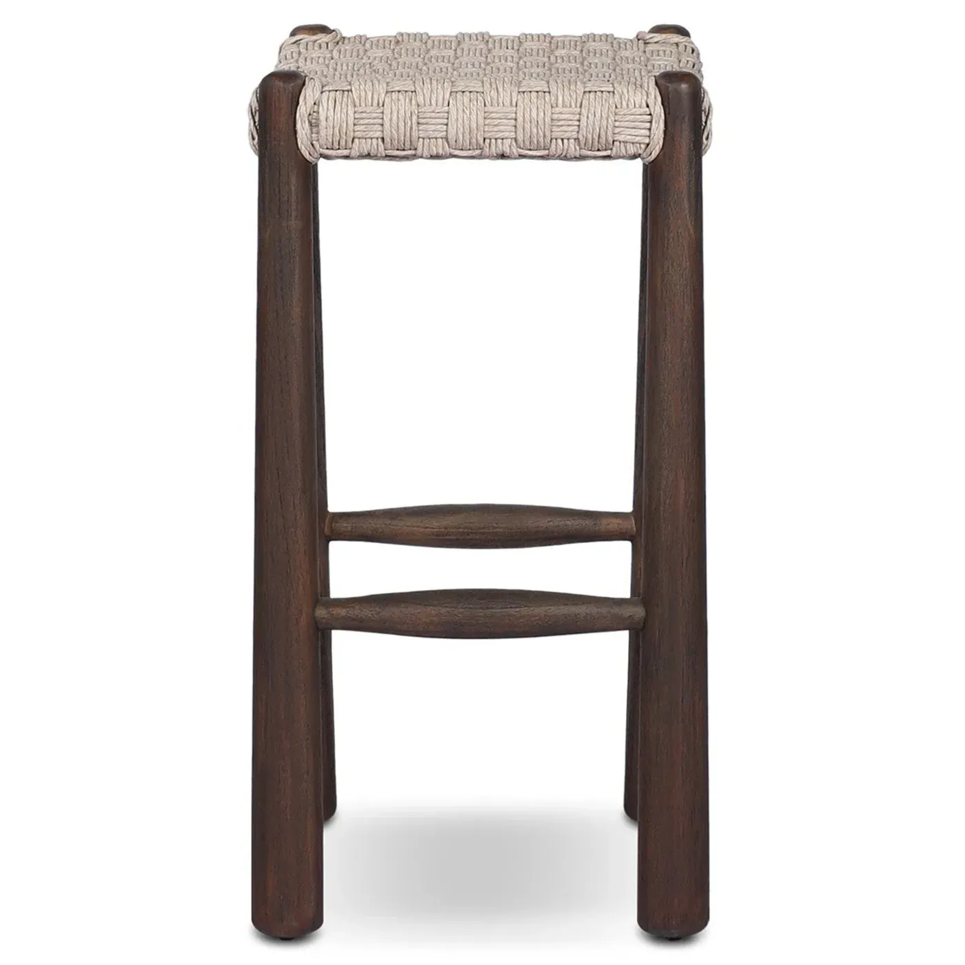 Savio Outdoor Counter Stool - White, Teak