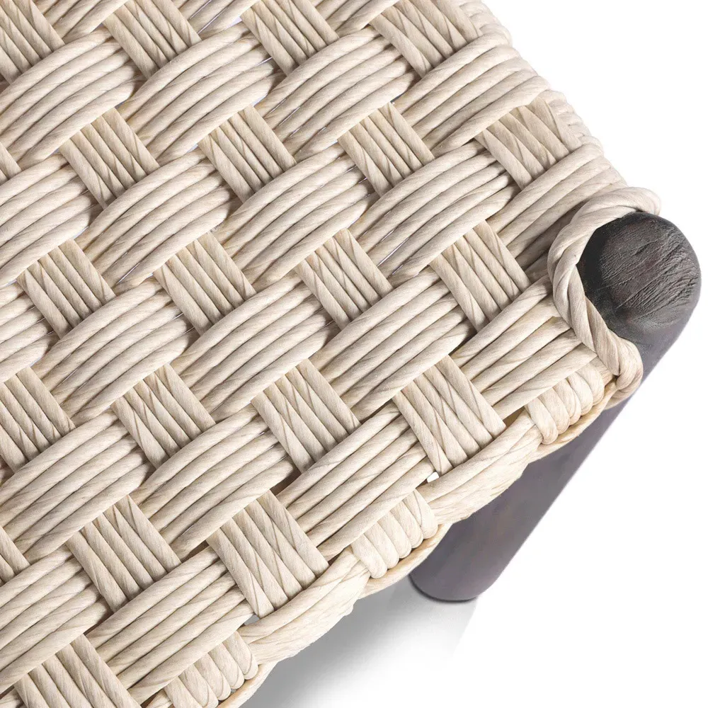 Savio Square Outdoor Coffee Table - Antique White, Teak