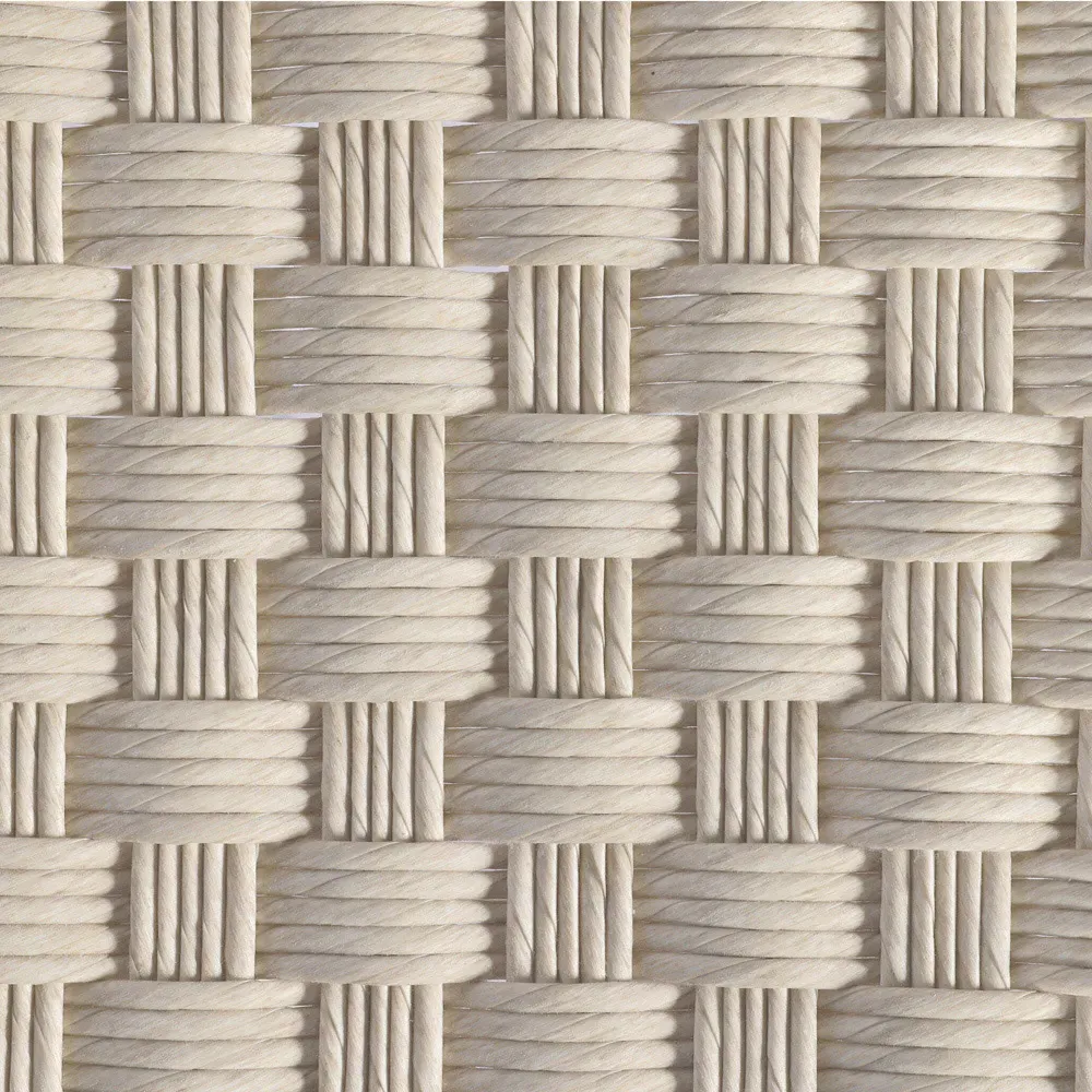 Savio Twisted Outdoor Accent Stool - Antique White, Teak