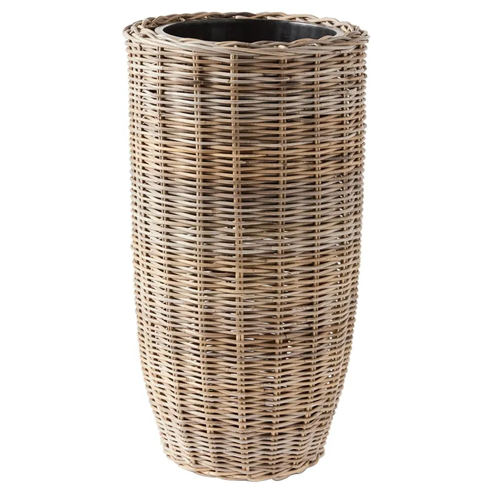 Sawyer Small Woven Planter - Grey, Rattan image