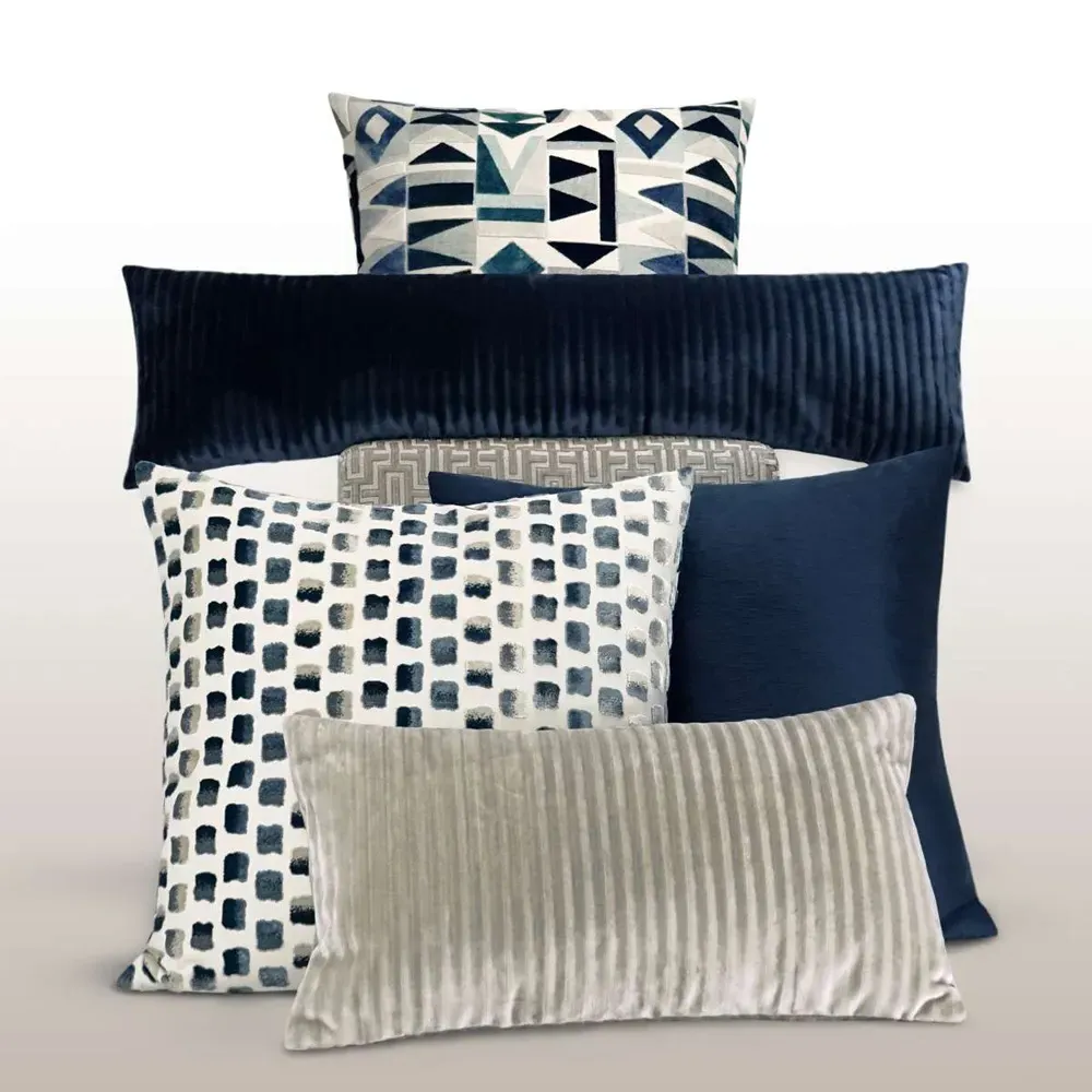 Sawyer Square Decorative Pillow - Blue, Polyester