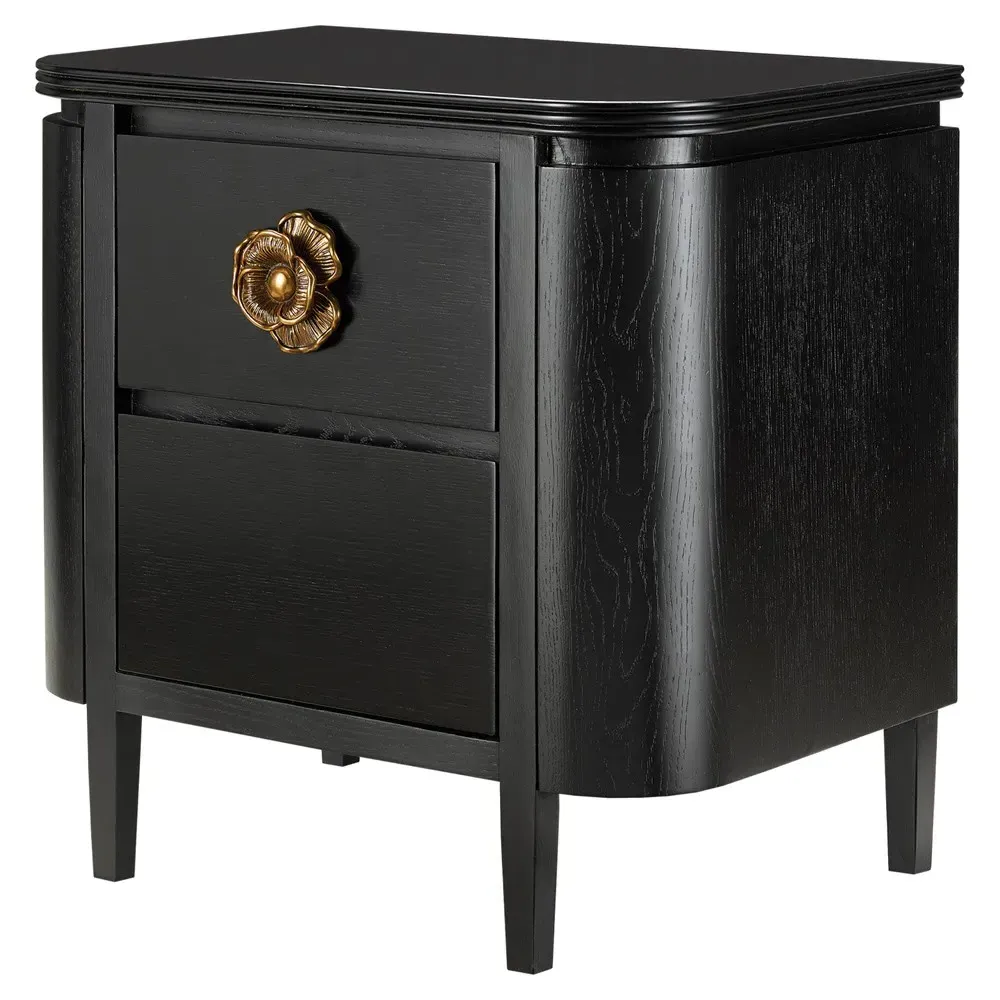 Sazana Demilune Nightstand - Black, Oak