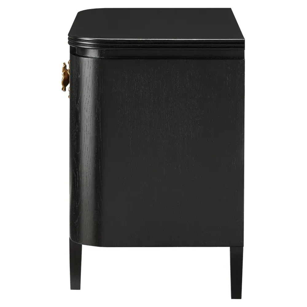 Sazana Demilune Nightstand - Black, Oak