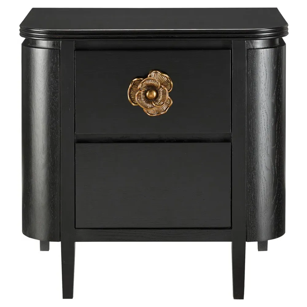 Sazana Demilune Nightstand - Black, Oak image