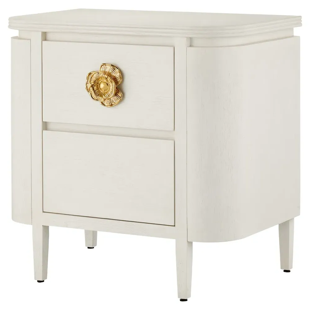 Sazana Demilune Nightstand - White, Oak