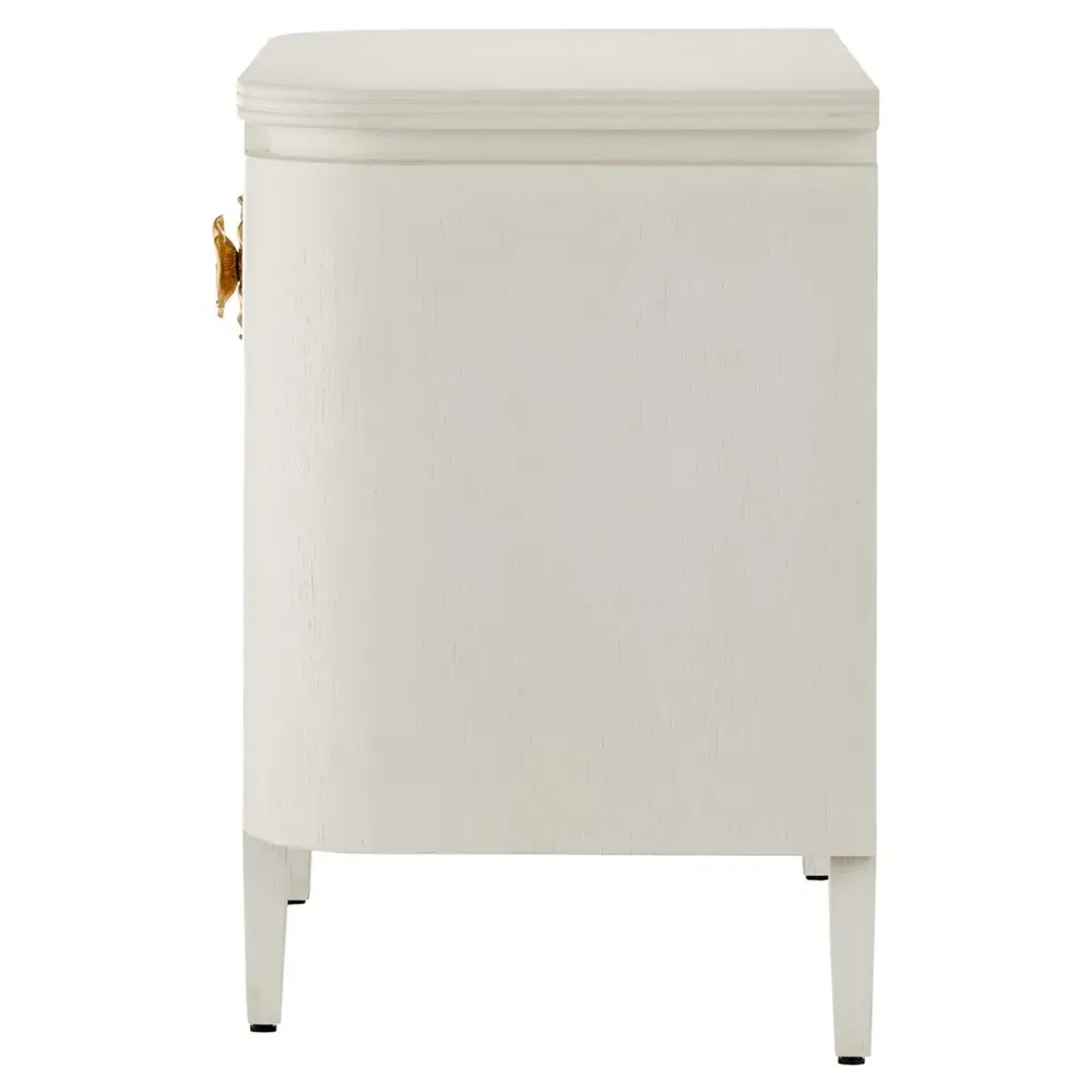 Sazana Demilune Nightstand - White, Oak
