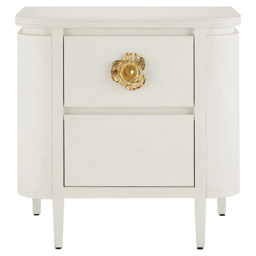 Sazana Demilune Nightstand - White, Oak