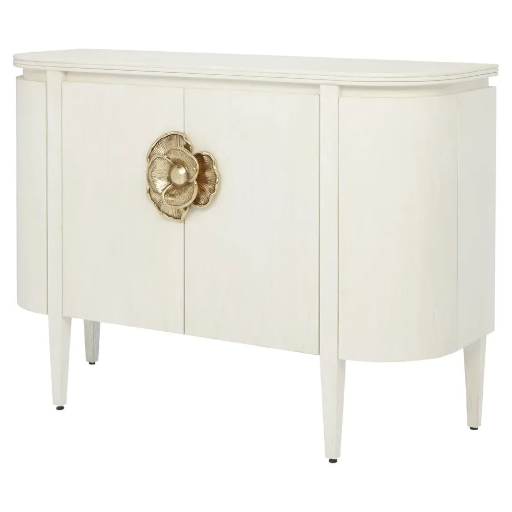 Sazana Demilune Sideboard - White, Oak
