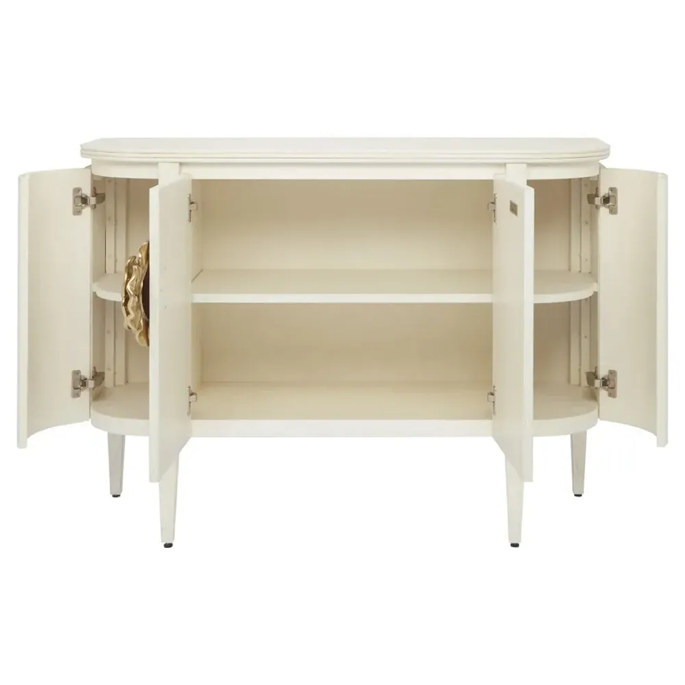 Sazana Demilune Sideboard - White, Oak