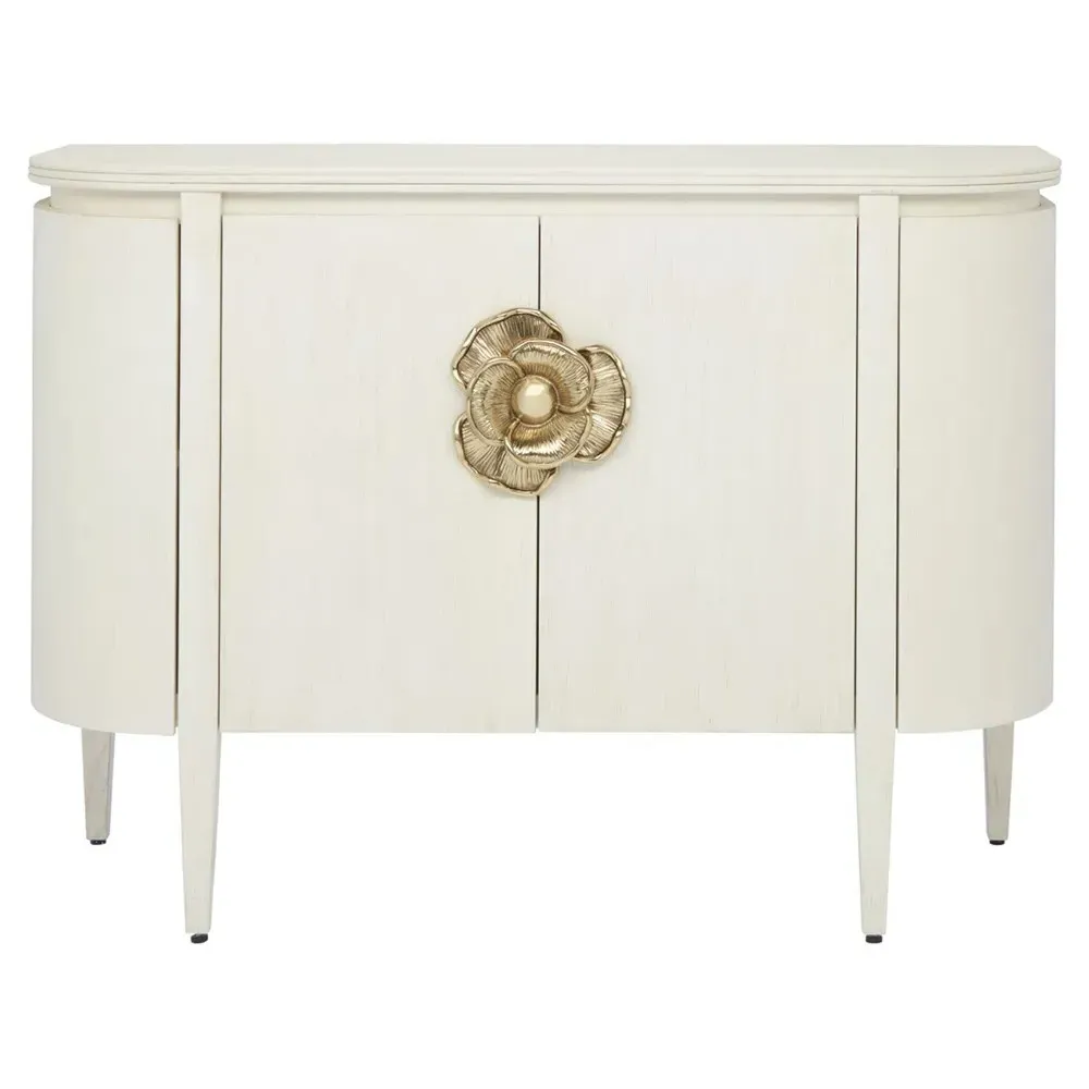 Sazana Demilune Sideboard - White, Oak