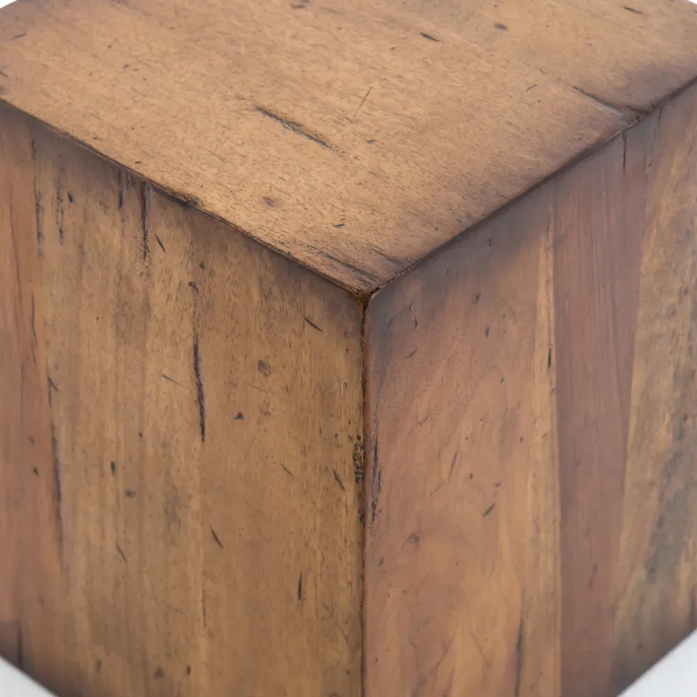 Scarlett Square End Table - Brown, Reclaimed Wood