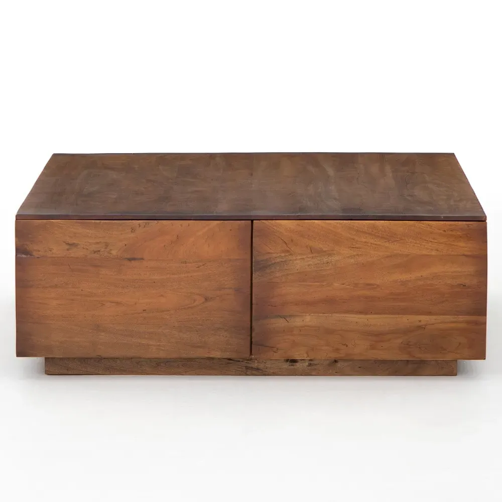 Scarlett Square Storage Coffee Table - Brown, Reclaimed Wood