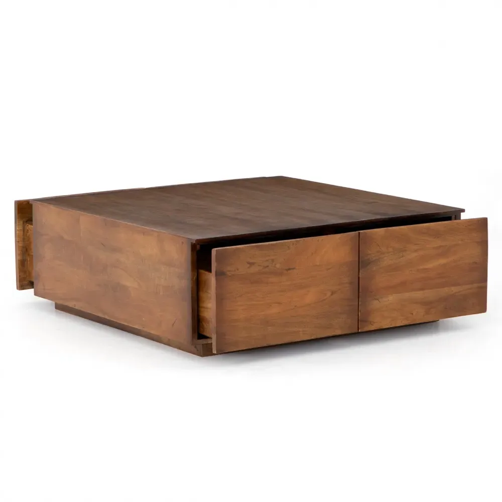 Scarlett Square Storage Coffee Table - Brown, Reclaimed Wood