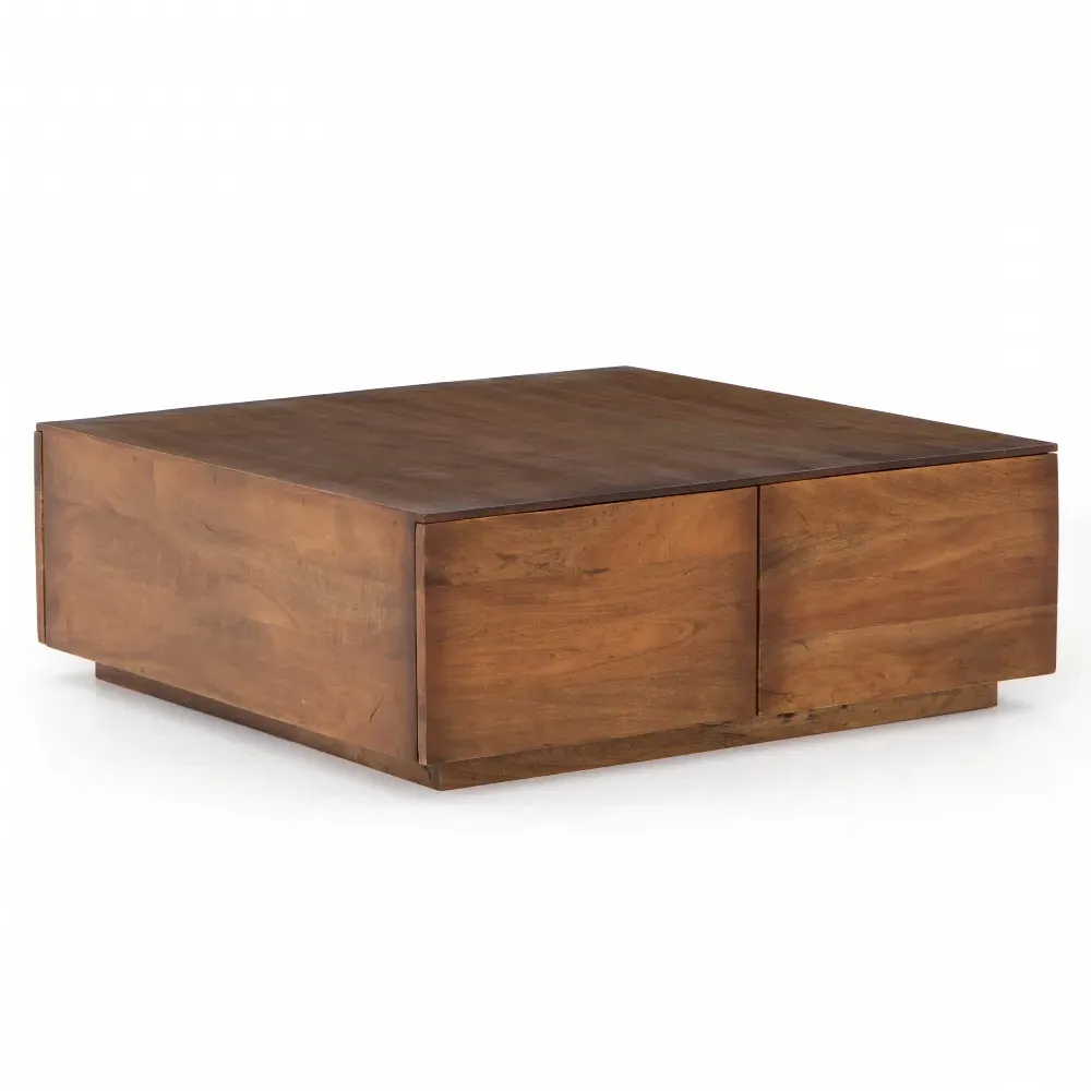 Scarlett Square Storage Coffee Table - Brown, Reclaimed Wood