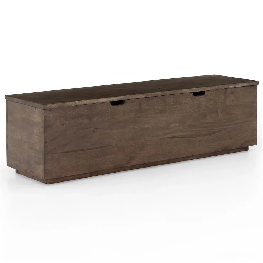 Scarlett Storage Trunk with Seating - Aged Brown, Mango Wood
