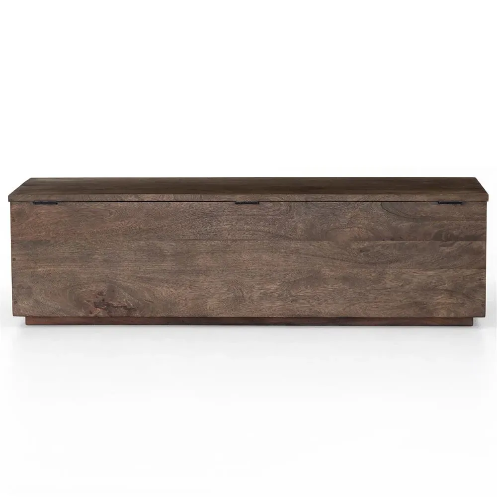 Scarlett Storage Trunk with Seating - Aged Brown, Mango Wood