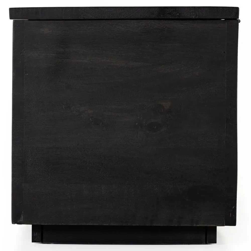 Scarlett Storage Trunk with Seating - Black, Mango Wood