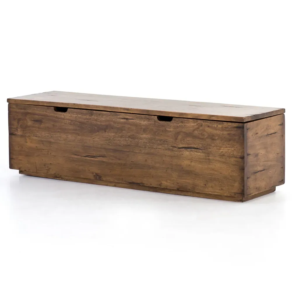 Scarlett Storage Trunk with Seating - Natural Brown, Reclaimed Wood