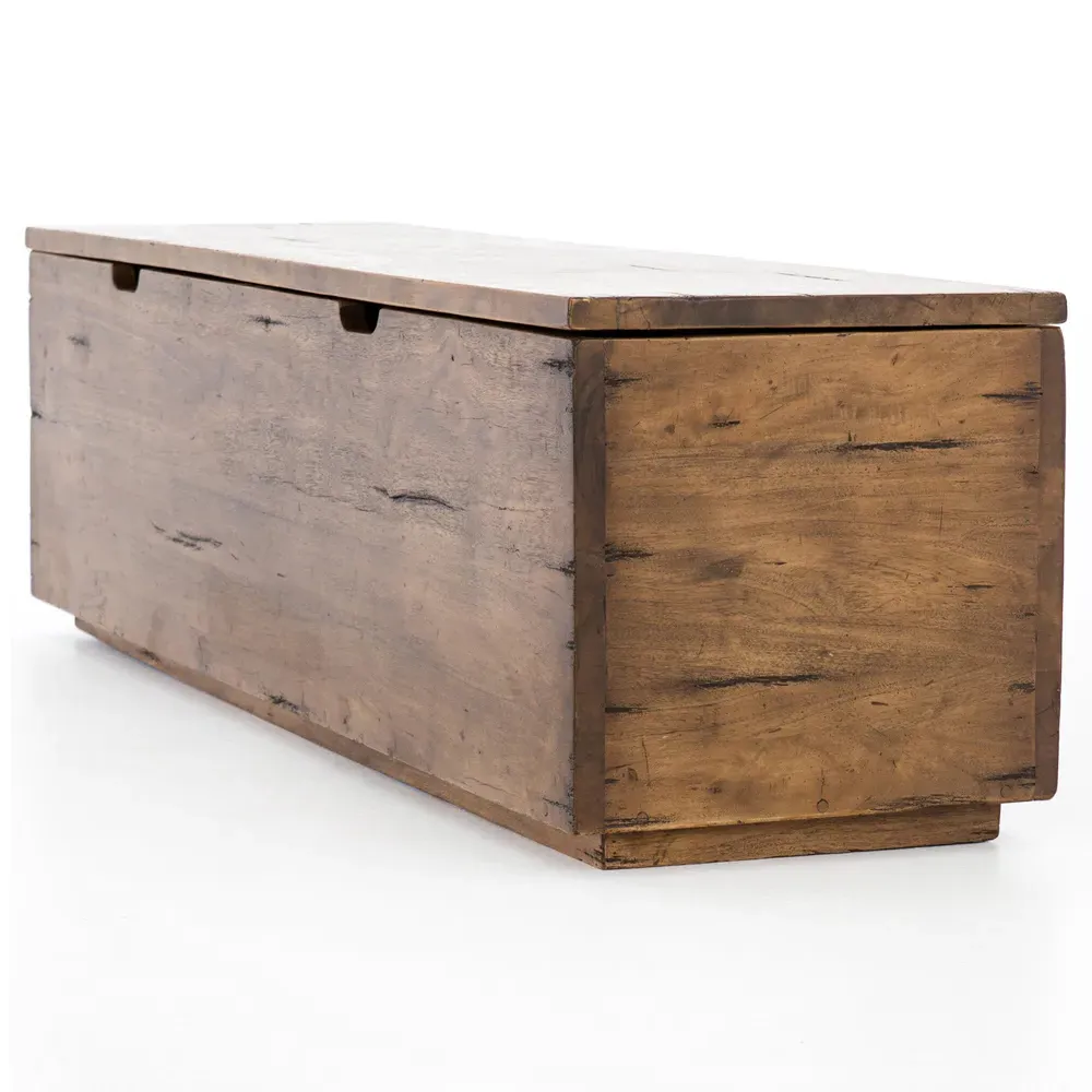 Scarlett Storage Trunk with Seating - Natural Brown, Reclaimed Wood