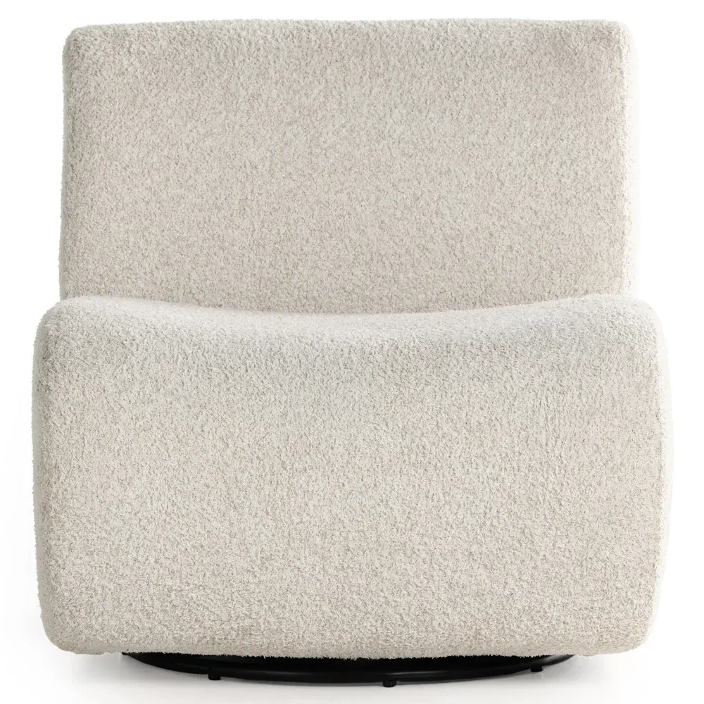 Schneider Swivel Chair - White, Boucle image