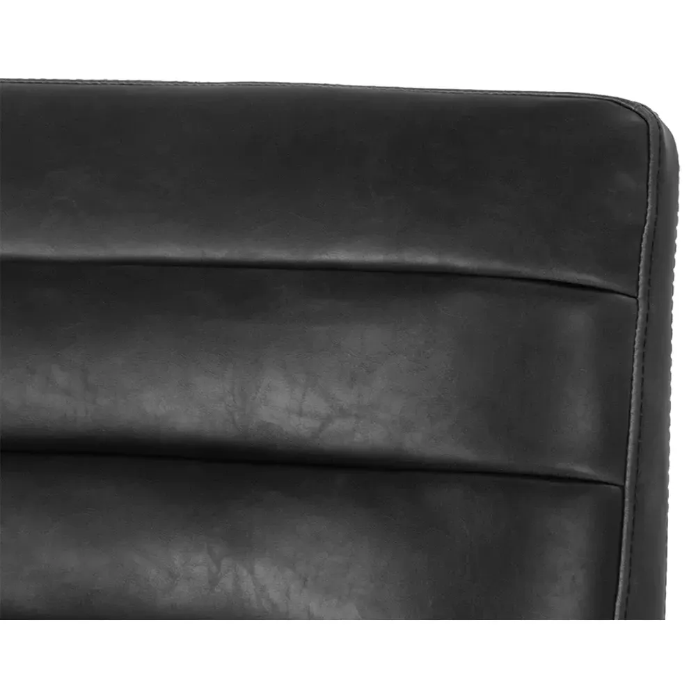 Schwartz Counter Stool - Coal Black, Faux Leather