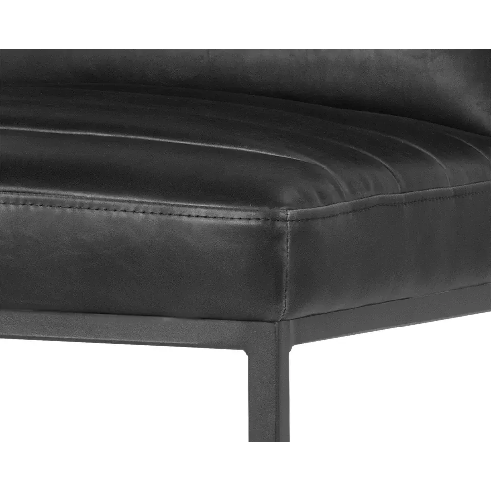 Schwartz Counter Stool - Coal Black, Faux Leather